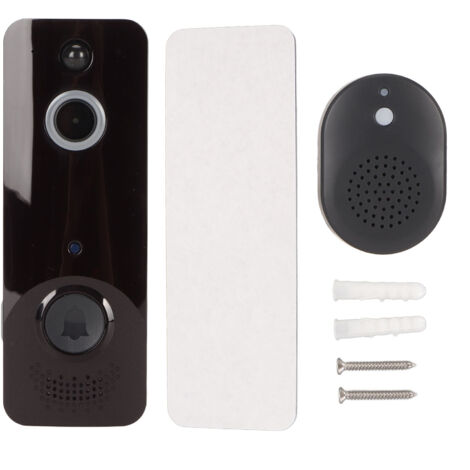 Sonnette Vidéo WiFi HD avec Audio Bidirectionnel et Vision Nocturne, Caméra de Surveillance Intérieur Extérieur sans Fil