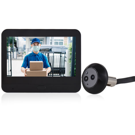 Sonnette Vidéo WiFi pour Porte avec Visiophone Interactif  TY  Modèle 1080P 4.3" IPS  Écran LCD  Batterie 5000mAh Rechargeable