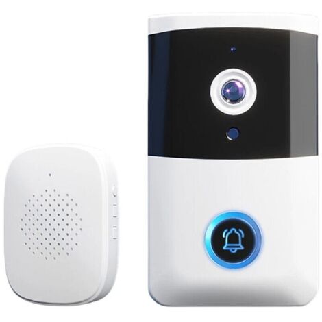 Sonnette vidéo WiFi sans fil - Vision nocturne IR - Audio bidirectionnel - Système de sécurité pour la maison.