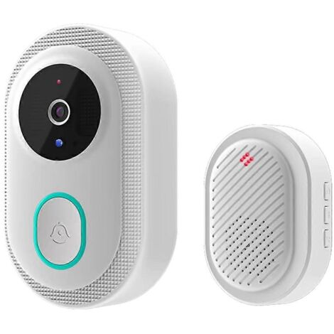 Sonnette vidéo WiFi Tuya - Interphone WiFi - Caméra de porte - Maison - Blanc