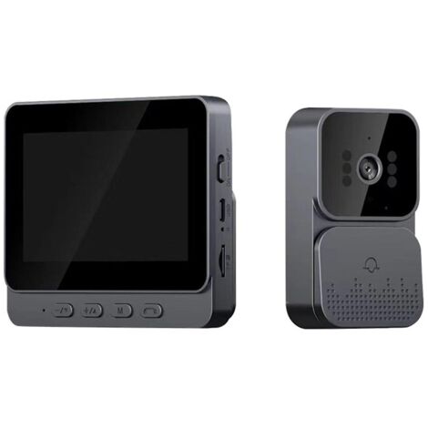 Sonnette visuelle intelligente de porte avec caméra œil de chat intégrée, miroir de porte électronique avec écran de surveillance, 11 cm (4,3 pouces)