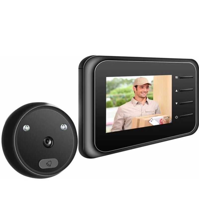 Sonnette WiFi visionneuse de porte caméra porte judas caméra de porte sonnette avec moniteur sans fil vue en direct disponible vision nocturne