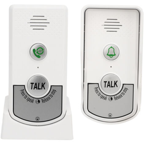 Sonnettes avec interphone sans fil, portée de 1 000 m, puce de haute qualité, sonneries vocales blanches, pour maisons, hôtels, villas et usines