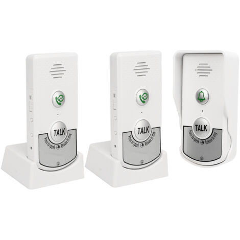Sonnettes avec interphone sans fil : sonnettes intelligentes à voix blanche dotées d'une puce performante, d'une portée de 1 000 m, pour les maisons et les usines