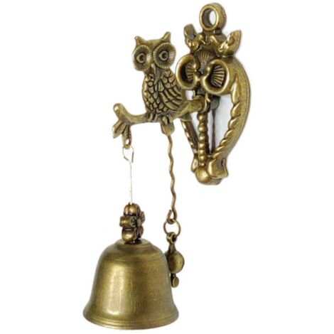 Sonnettes de porte en forme d'animaux, cloches en métal et en fer, carillon éolien mural en forme de hibou