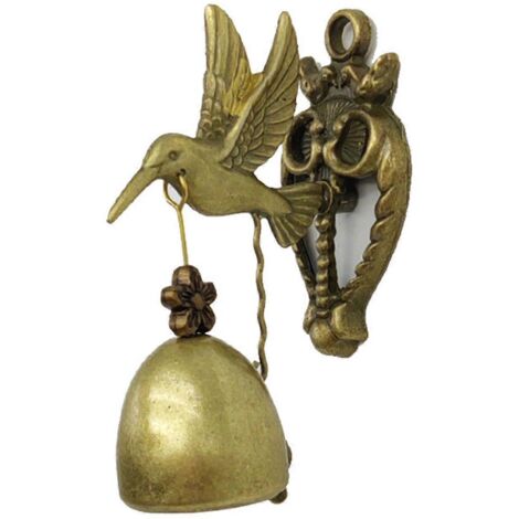 Sonnettes de porte en forme d'animaux, cloches en métal et en fer, carillons éoliens muraux en forme de colibri