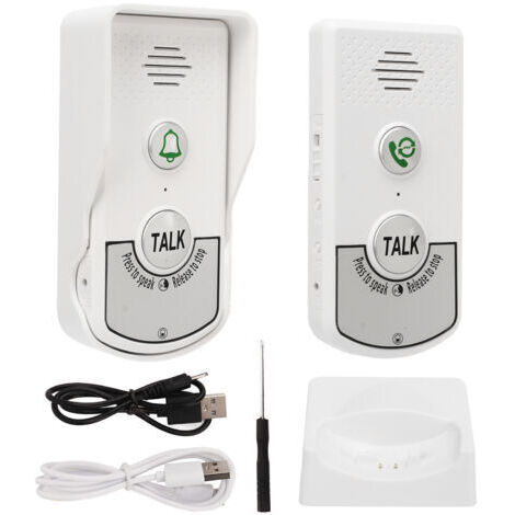 Sonnettes d'interphone sans fil 1000m Distance Excellente puce Interphone vocal blanc Sonnettes pour maisons Htels Villas Usines