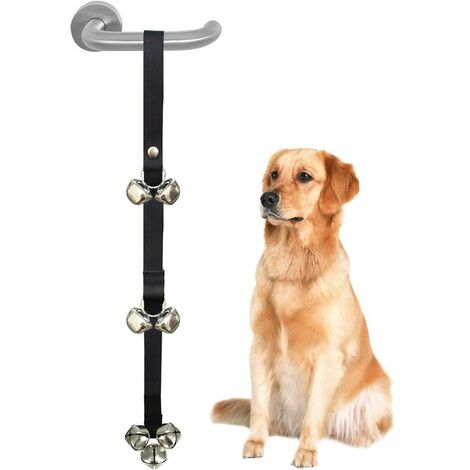 Sonnettes pour chien Cloche pour chien Cloche pour chien pour l'apprentissage de la propreté de votre chiot toutou avec sonnette, taux de réussite facile de 95 %, noir