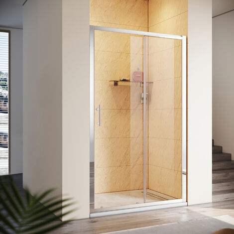 SONNI 100x185cm Schiebetür Dusche Klarglas Duschwand