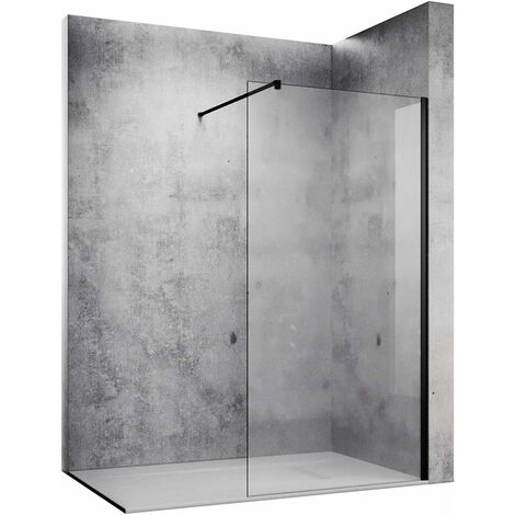 SONNI 10mm Walk In Dusche Duschwand NANO Duschwände aus Glas Duschabtrennung Schwarz Echtglas