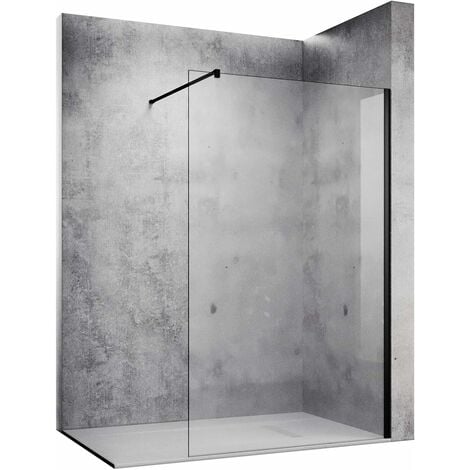 SONNI 10mm Walk In Dusche Duschwand NANO Duschwände aus Glas Duschabtrennung Schwarz Echtglas