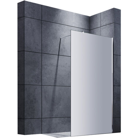 SONNI  8mm Glas Walk In Dusche Duschwände Duschabtrennung  Duschkabine mit Stabilisator Nano ESG 80x200cm vollsatiniert