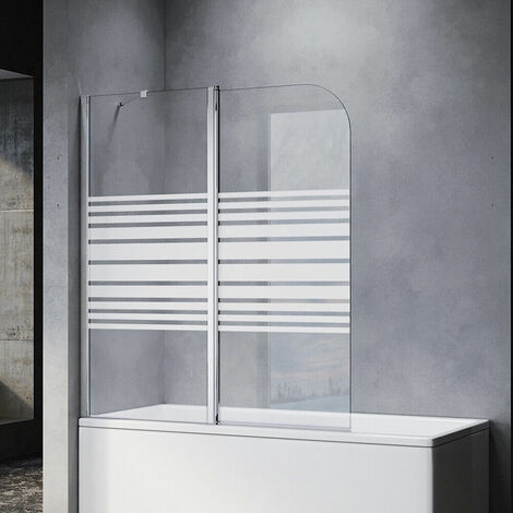 SONNI Badewannenaufsatz Dusche Badewannenfaltwand Glas Duschwand für badewanne 2-teilig
