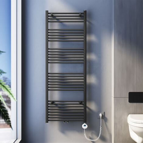 SONNI Badheizkörper Elektrisch Handtuchtrockner 1640x600mm Mittelanschluss Handtuchwärmer Gerade, Anthrazit