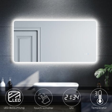 SONNI Badspiegel LED Beleuchtung Badezimmerspiegel mit led Wandspiegel