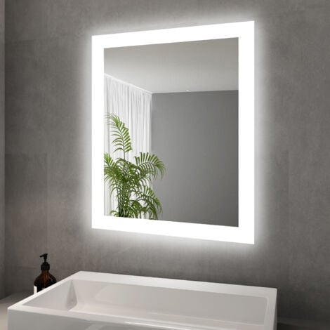 SONNI Badspiegel mit Beleuchtung, Badspiegel Lichtspiegel 60x50cm Spiegel Wandspiegel IP44
