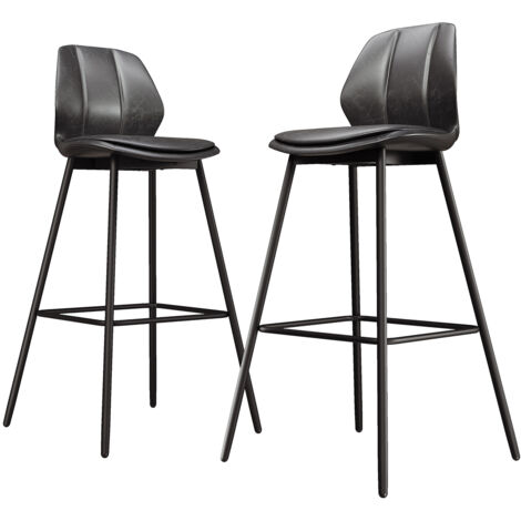 SONNI Barhocker (2er Set) mit lehne Küchenhocker Retro Barstuhl Industrial Verstellbar Bistrohocker Belastbar 130 kg