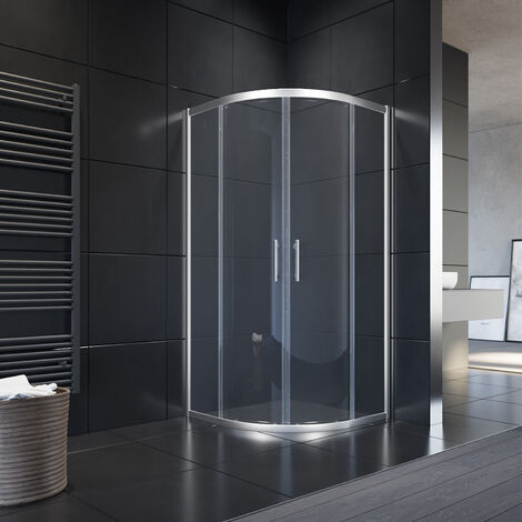SONNI Cabina doccia quarto di cerchio 80x80cm cabina doccia con telaio NANO vetro tondo doccia porta scorrevole doccia schermo doccia