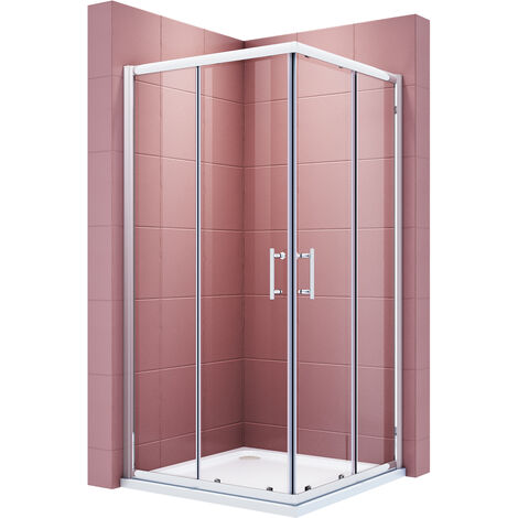 SONNI Cabine de douche accès d'angle 90x90 Douche porte coulissante verre H:195cm fonction de dégagement rapide