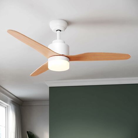 SONNI Deckenventilator mit Beleuchtung und Fernbedienung 119cm licht Weiß 3 Leistungsstufen 18W modern