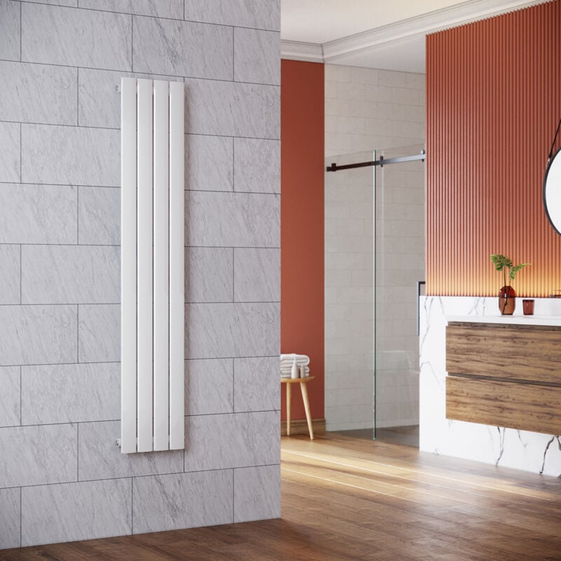 Sonni - Radiateur eau chaude en acier Conception murale Vertical Radiateur chauffage central 1600x311mm Panneau Unique Blanc (496W)