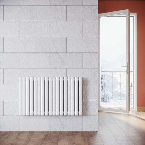 SONNI Design Radiatore Tubi 600x1003mm Doppio Strato Bagno/Soggiorno Connessione Laterale Bianco Bagno Radiatore Radiatore