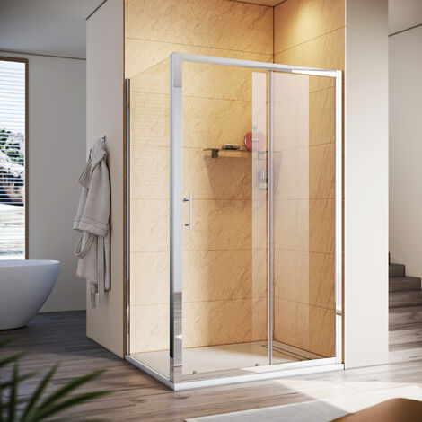 SONNI Duschkabine 100x70x185cm Duschtür Schiebetür mit Seitenwand Duschabtrennung