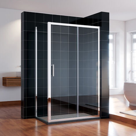 SONNI Duschkabine 120x90x185cm Duschtür Schiebetür mit Seitenwand Duschabtrennung
