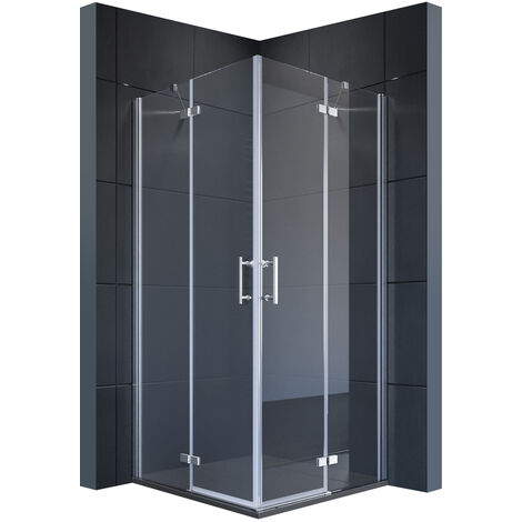 SONNI Duschkabine Duschabtrennung NANO Glas Duschwand Scharniertür Eckeinstieg Dusche 100x100cm