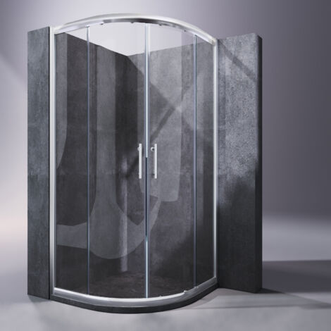 SONNI Duschkabine viertelkreis Runddusche Schiebetür Duschtrennwand gebogene Schiebetür Dusche Nano ESG Glas 90x90cm
