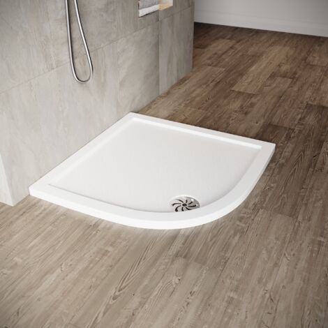 SONNI Duschtasse Versenkte Duschwanne Rutschfeste SMC Quick Drain Design 900x900 mm mit Ablaufgarnitur