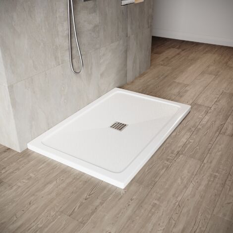 SONNI Duschtasse Versenkte Quadratische Duschwanne Rutschfeste SMC Quick Drain Design 1200x800 mm mit Ablaufgarnitur