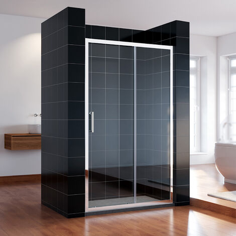 SONNI Duschtür Schiebetür Duschkabine Dusche Duschabtrennung Glas 130x185cm Nischentür