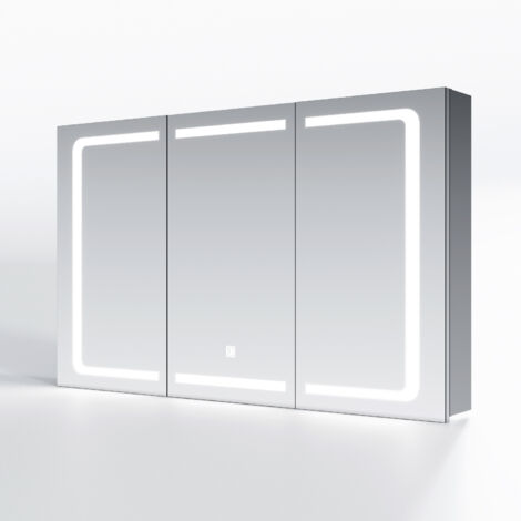 ML L&M Espejo Redondo de Pared para baño, Espejo con luz LED de