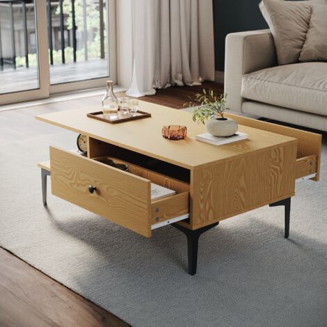 SONNI Feste Couchtische Wohnzimmertisch Sofatisch mit Schubladen Geeignet für Wohnzimmer Schlafzimmer 100x55x40cm