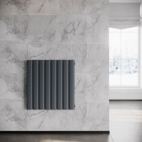 SONNI Flachheizkörper Heizkörper Horizontal Doppellagig Anthrazit 630x616mm