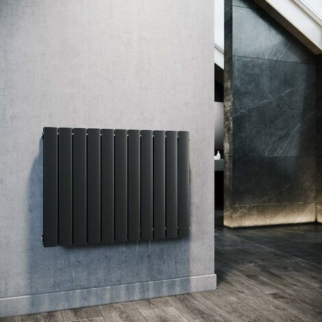 SONNI Flachheizkörper Heizkörper Horizontal Doppellagig Anthrazit 630x847mm