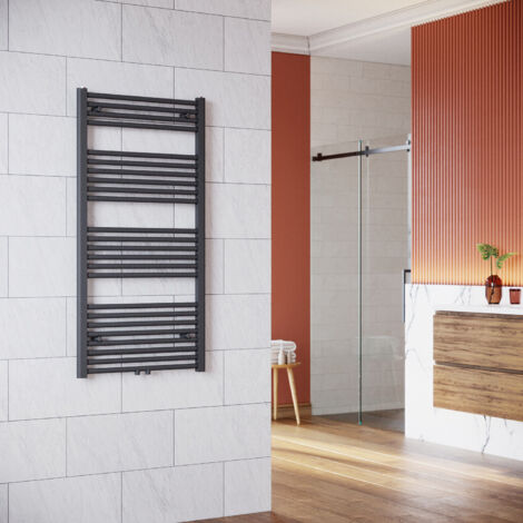 SONNI Heizkörper Bad 1200 x 600 mm Badheizkörper Mittelanschluss Handtuchtrockner Handtuchwärmer Anthrazit