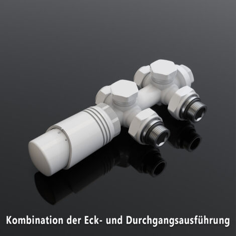 SONNI Heizkorper Thermostat Weiß Thermostatventile für Heizkörper Eck-und Durchgangsform