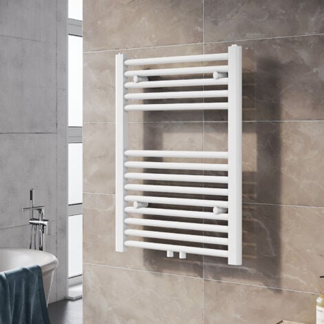SONNI kleine Heizkörper Handtuchtrockner Bad Badheizkörper Handtuchhalter Weiß 700x500mm 456 Watt