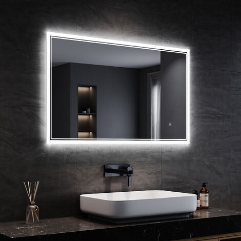 SONNI LED Badspiegel Beschlagfrei Touch Schalter Energie Sparen Mit Power Off Memory Funktion Klatweiß 100x60cm