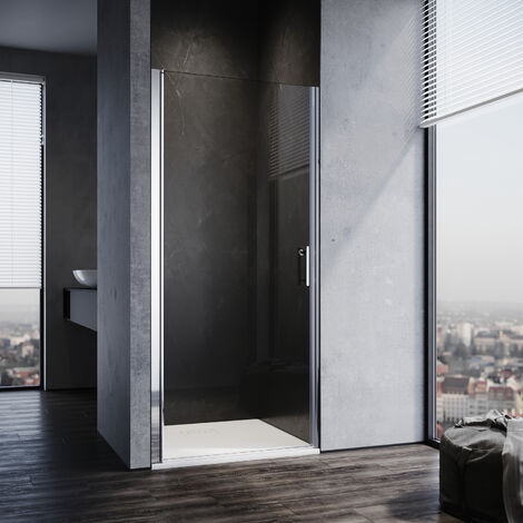 SONNI Nischentür Dusche 90cm Duschwand NANO Glas Duschtür Pendeltür Duschabtrennung NANO Glas