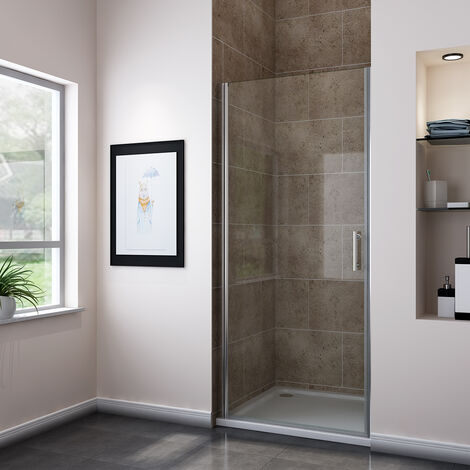 SONNI Nischentür Dusche Duschkabine Schwingtür Pendeltür Duschabtrennung Glas 80x195cm,NANO Glas,Hebe-Senk-Funktion,Spritzwasserschutz