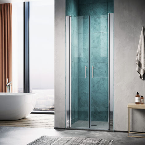 SONNI Nischentür Dusche Duschtür Pendeltür Schwingtür Duschabtrennung Duschkabine 86 90x195cm