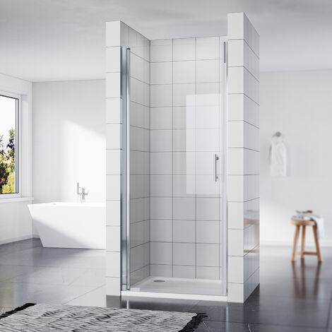 SONNI Nischentür Duschtür Duschkabine Schwingtür Pendeltür Duschabtrennung NANO Glas Dusche 86x195cm