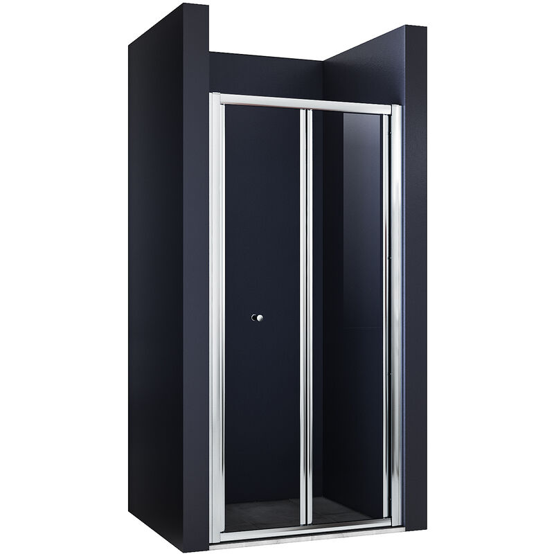 SONNI Paroi de douche 86 x 185 cm niche Porte pliante Porte battante Cabine de douche verre véritable gauche/droite