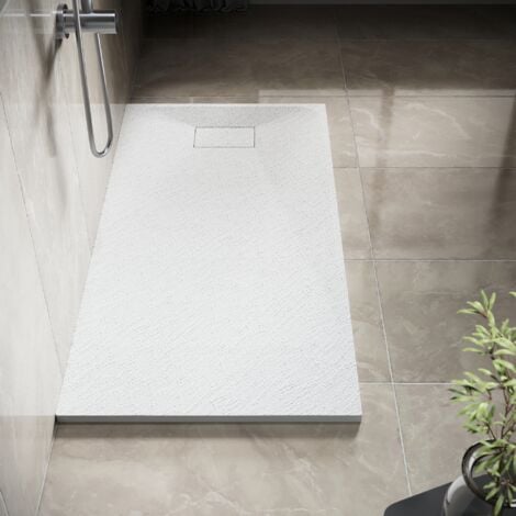 SONNI Piatto Doccia In SMC Rettangolare 140x70x3 cm Antiscivolo, nessun accumulo di design della superficie dell'acqua Con Piletta Di Scarico Inclusa Bianco