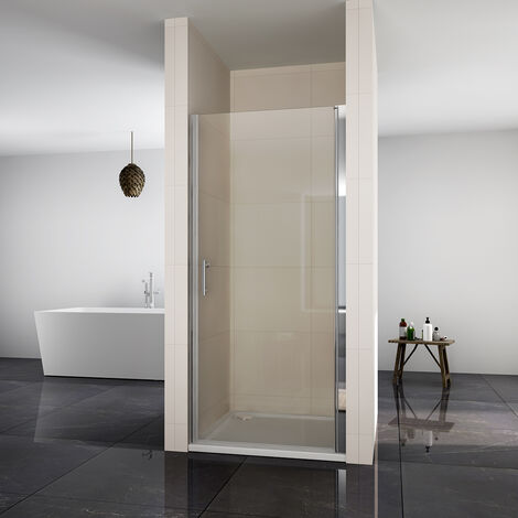 SONNI Porta doccia in nicchia 90cm schermo doccia NANO porta doccia in vetro a battente cabina doccia