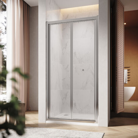 SONNI Porte doccia Pieghevole in vetro Temperato di Sicurezza da 5 mm, Porte doccia Essenziale per l'Aggiornamento del Bagno da 100cm