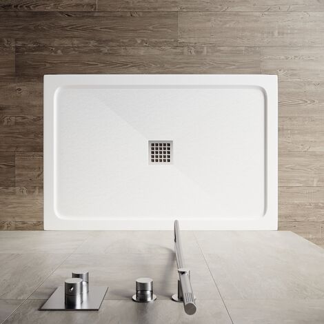 SONNI Quadratische Duschwanne Rutschfeste versenkte Duschwanne SMC Quick drain design 1200x800 mm